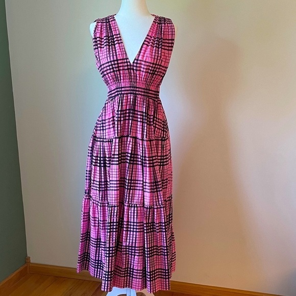 S/W/F Dresses & Skirts - S//W/F Chic Pink Plaid Maxi Dress
